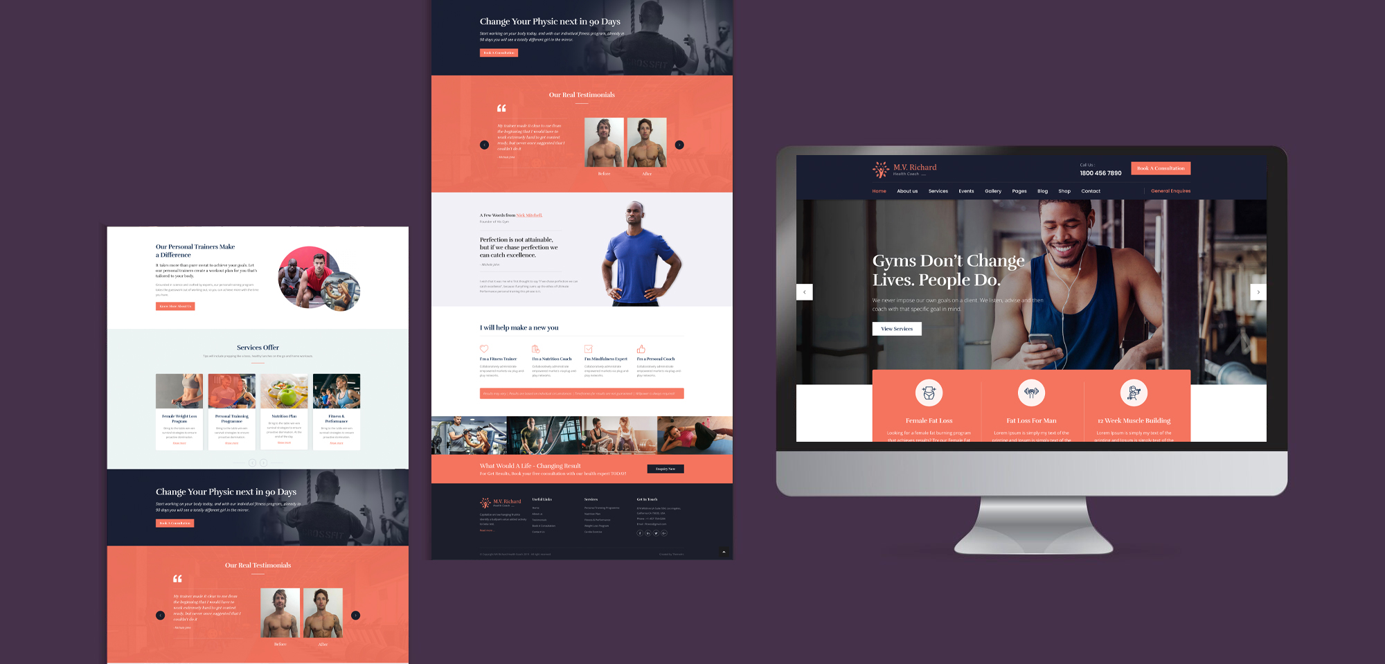 Fitness coach website example