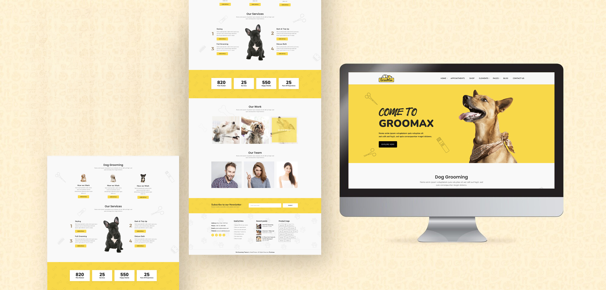 Pet grooming website example