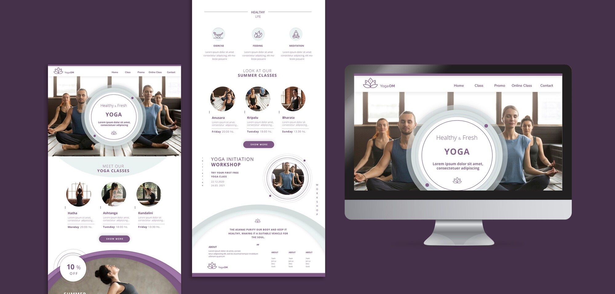 Yoga wellness website example